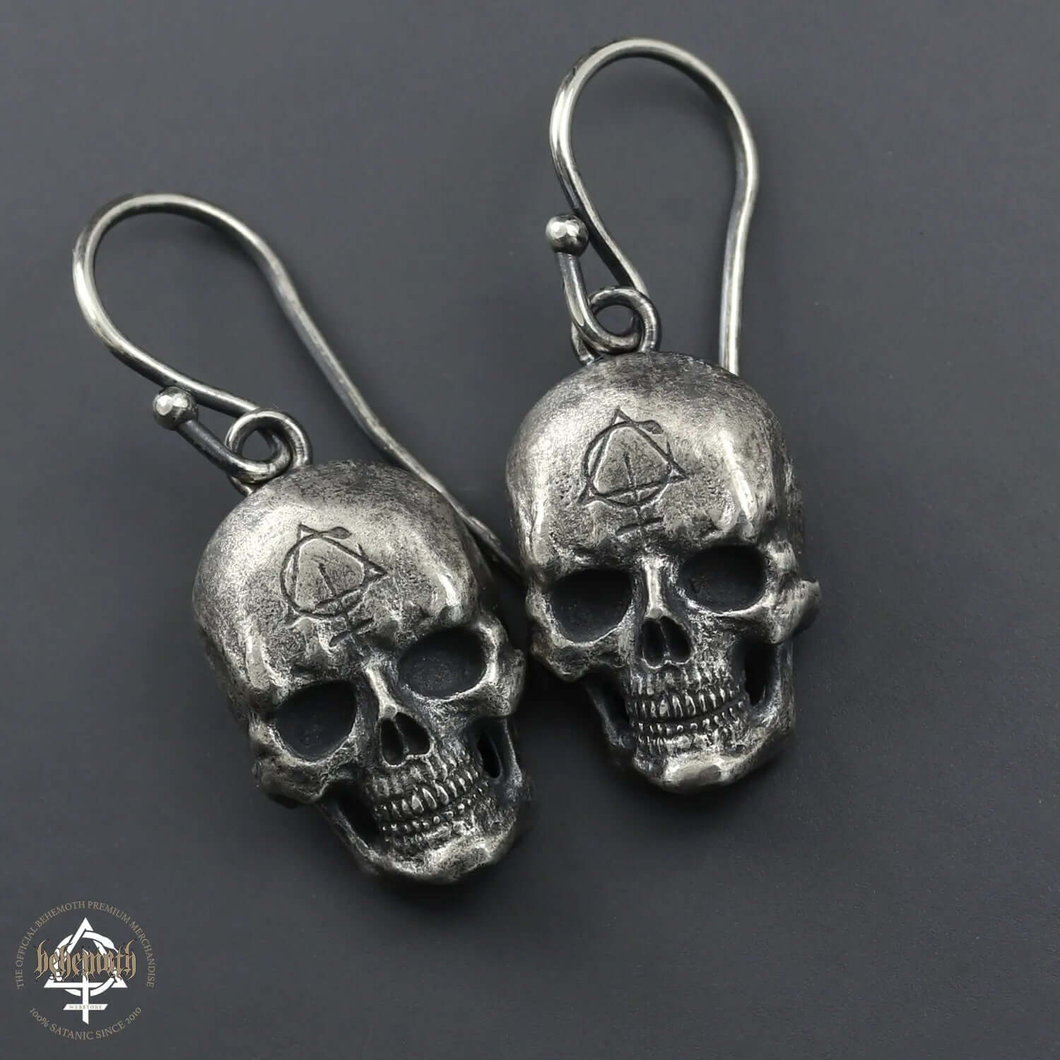 Behemoth 'Contra Skull' sterling silver earrings - Image 3
