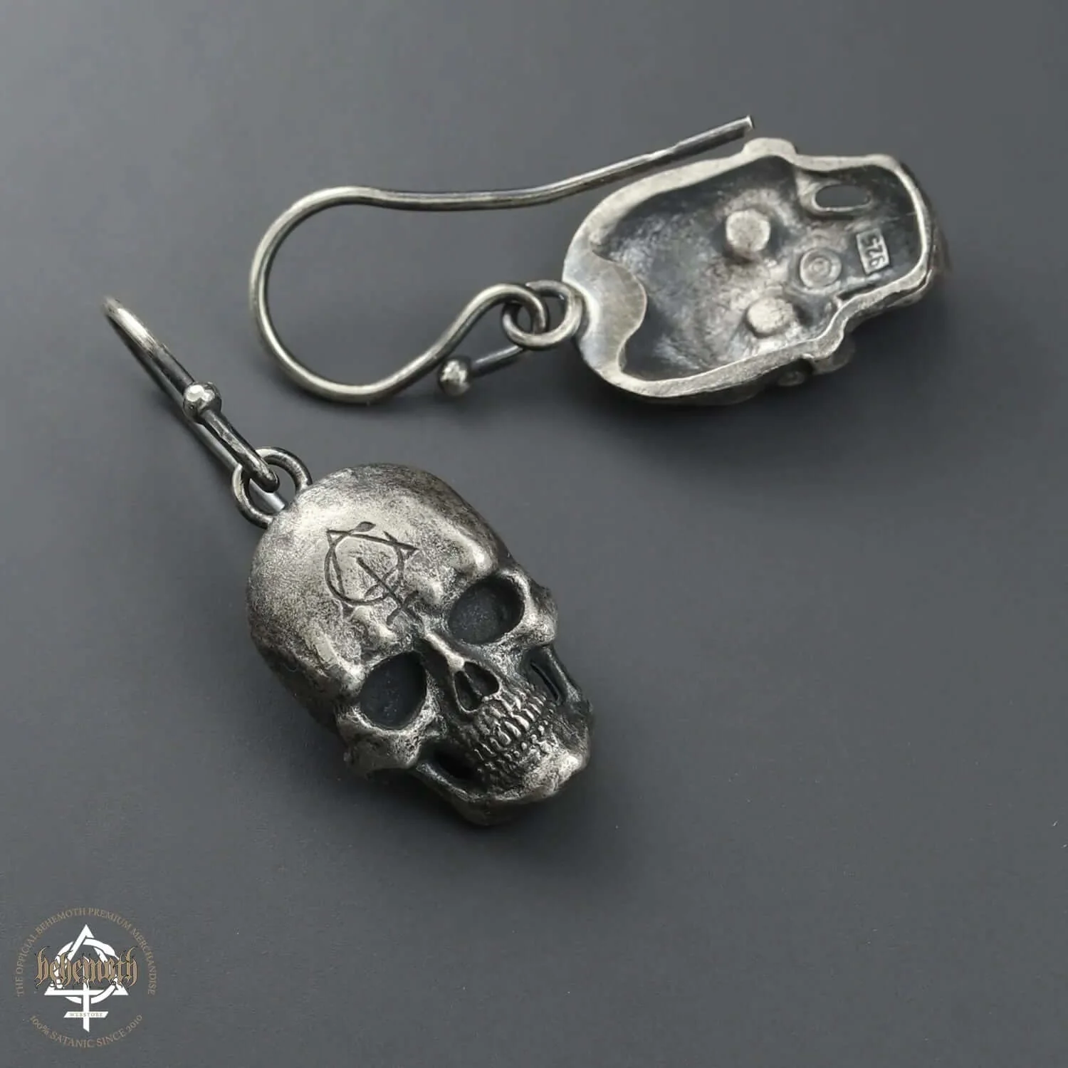 Behemoth 'Contra Skull' sterling silver earrings - Image 4