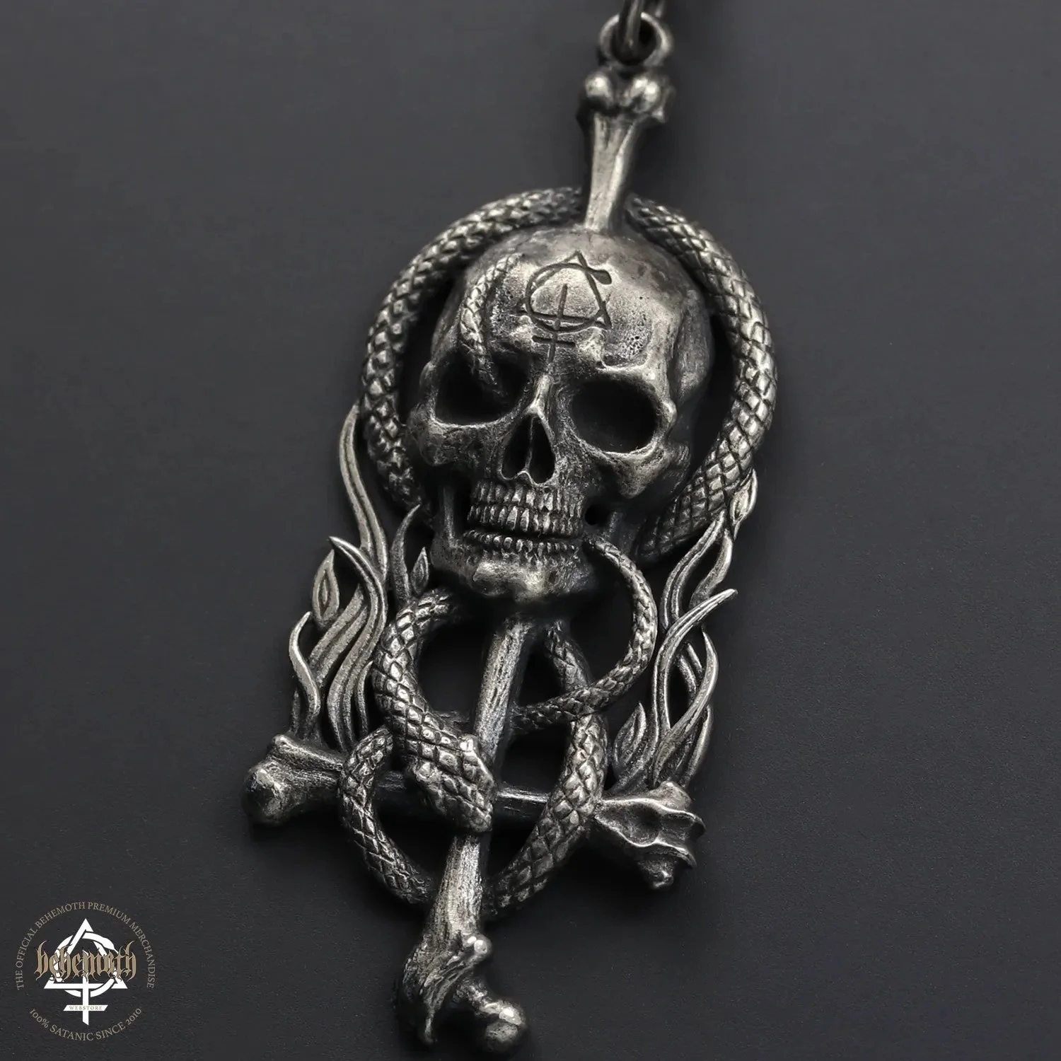 Behemoth 'Contra Skull' sterling silver necklace - Image 3