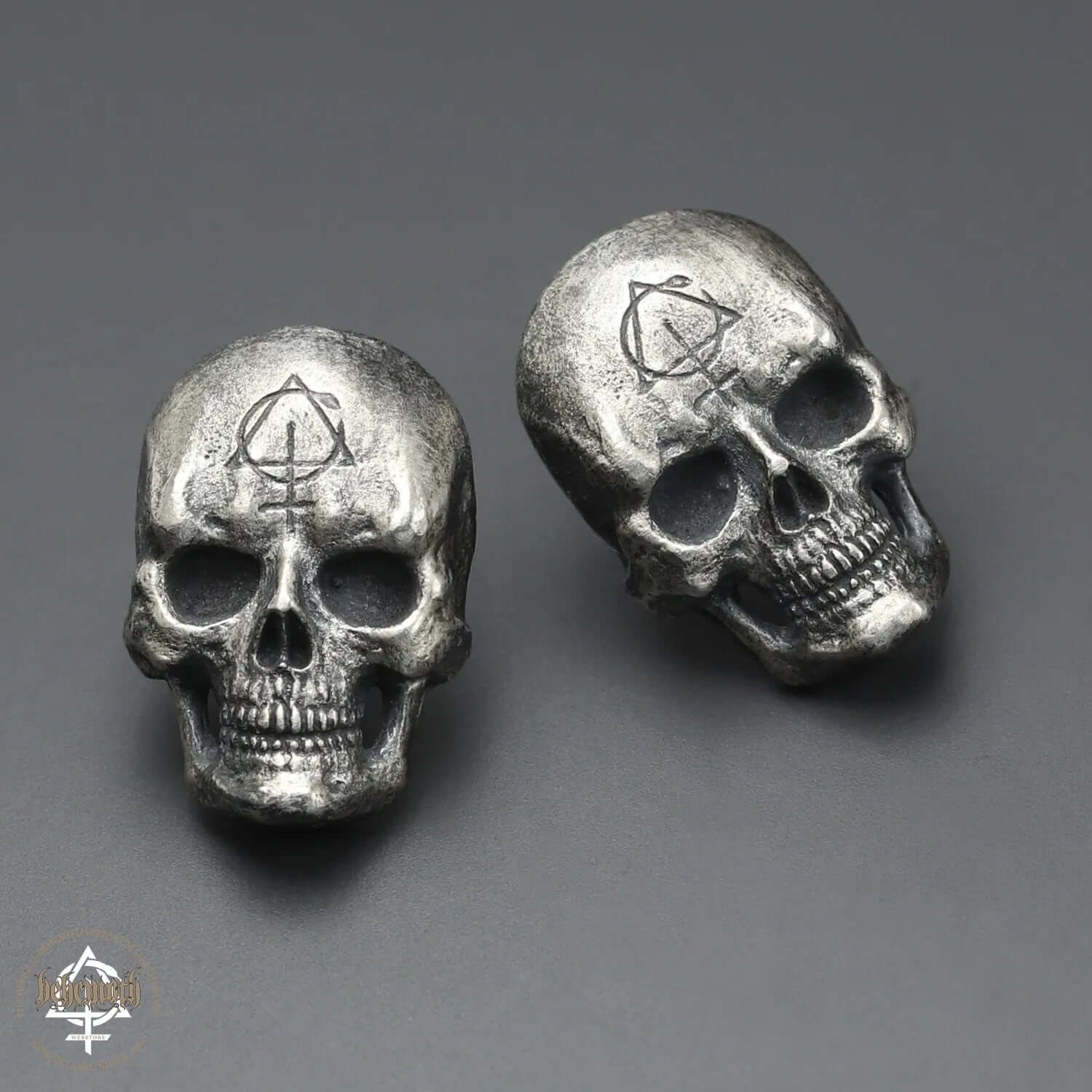 Behemoth 'Contra Skull' sterling silver stud earrings - Image 3