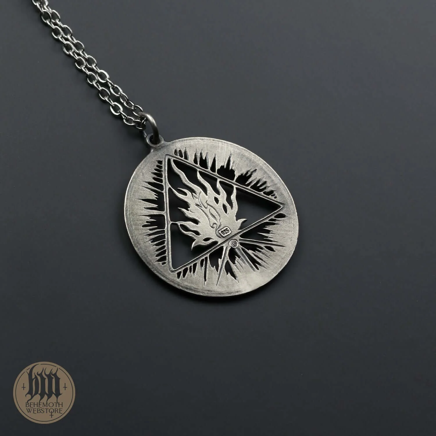 Behemoth 'The Unholy Trinity' sterling silver necklace - Image 3