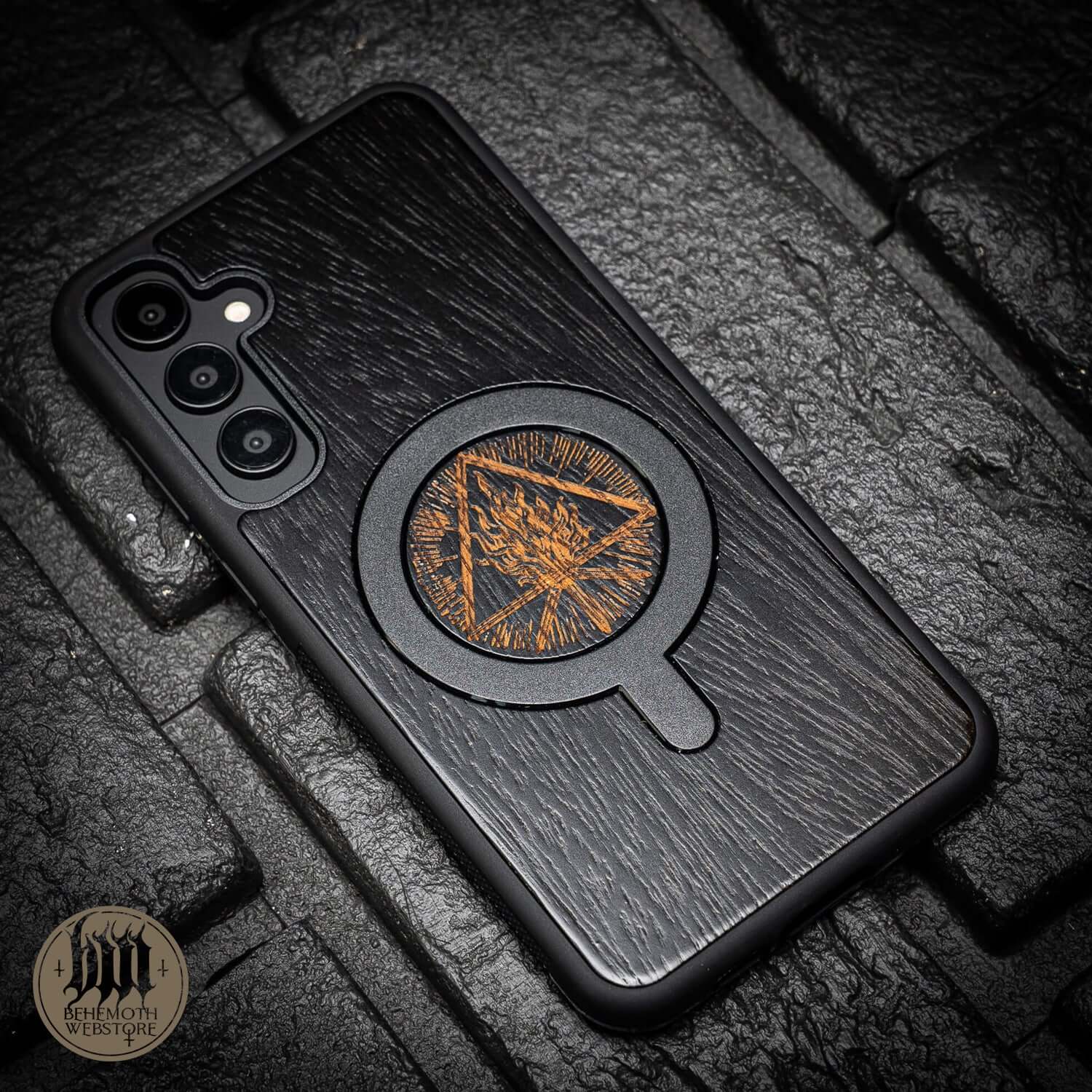 Behemoth 'Thru Fire We Walk' Black Wooden/Silicone TPU MagSafe Phone Case - Image 10