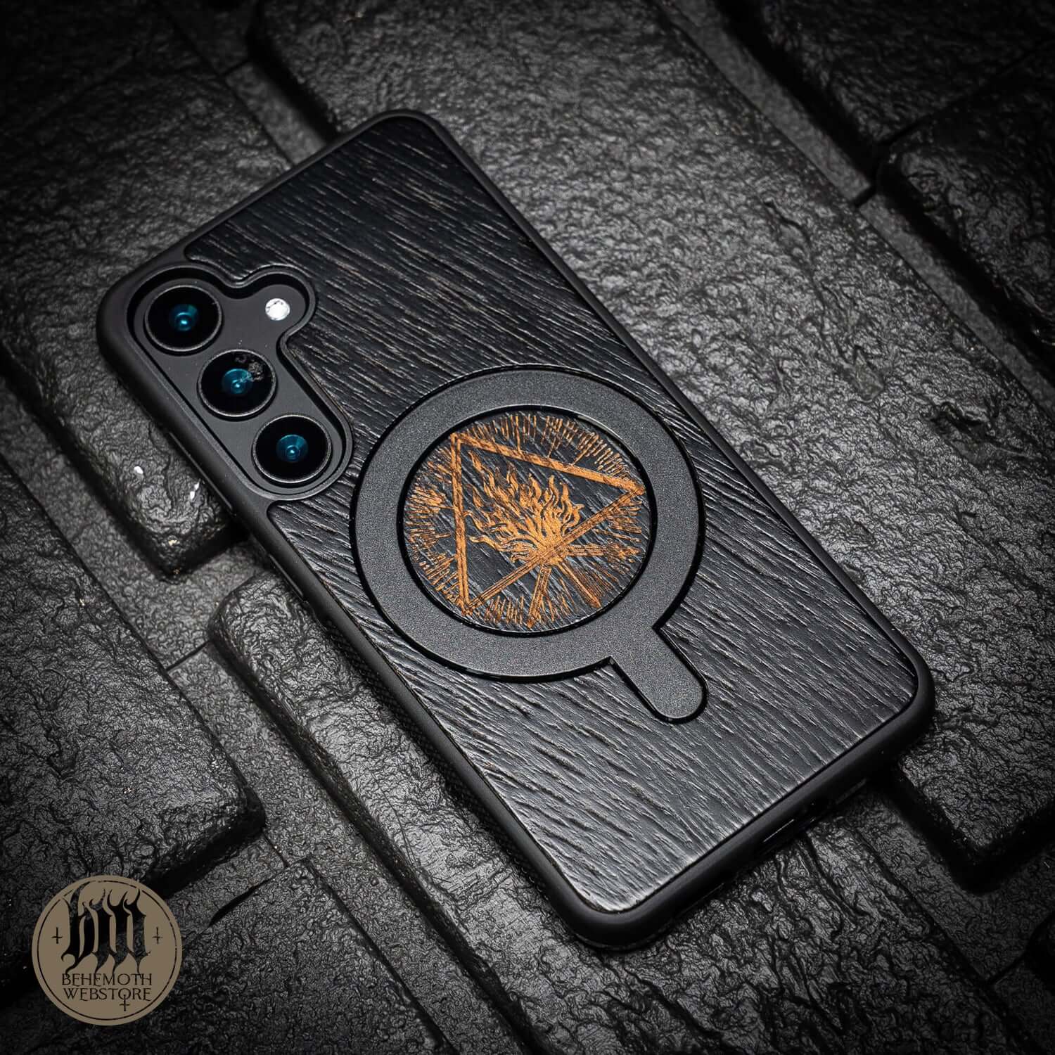 Behemoth 'Thru Fire We Walk' Black Wooden/Silicone TPU MagSafe Phone Case - Image 7