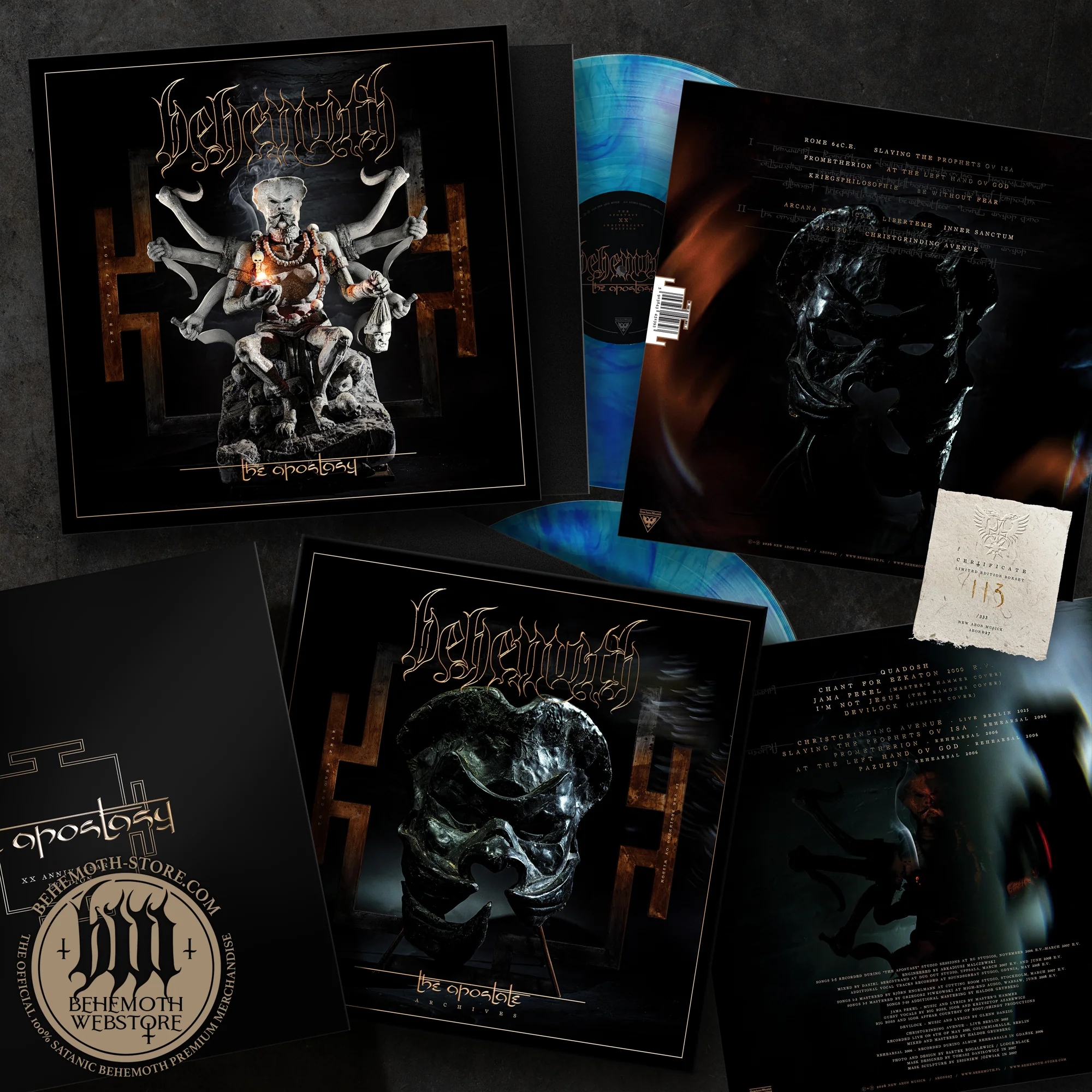 THE APOSTASY – Exclusive Limited 2LP Boxset by Behemoth (Cobalt Aether, 180g, Signed, Numbered) - Image 3