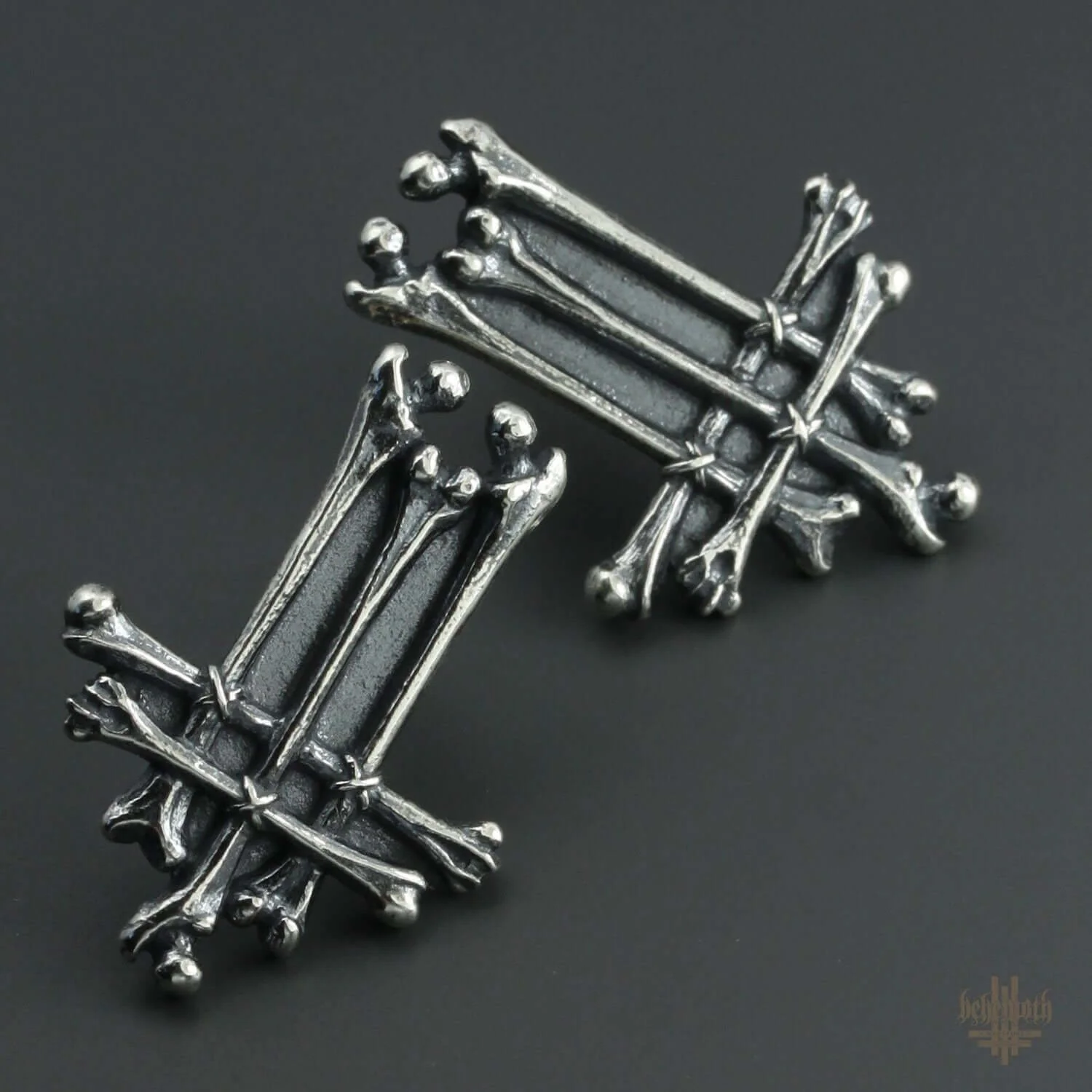 'Trivmviratvs' Behemoth sterling silver earrings (a pair) - Image 5