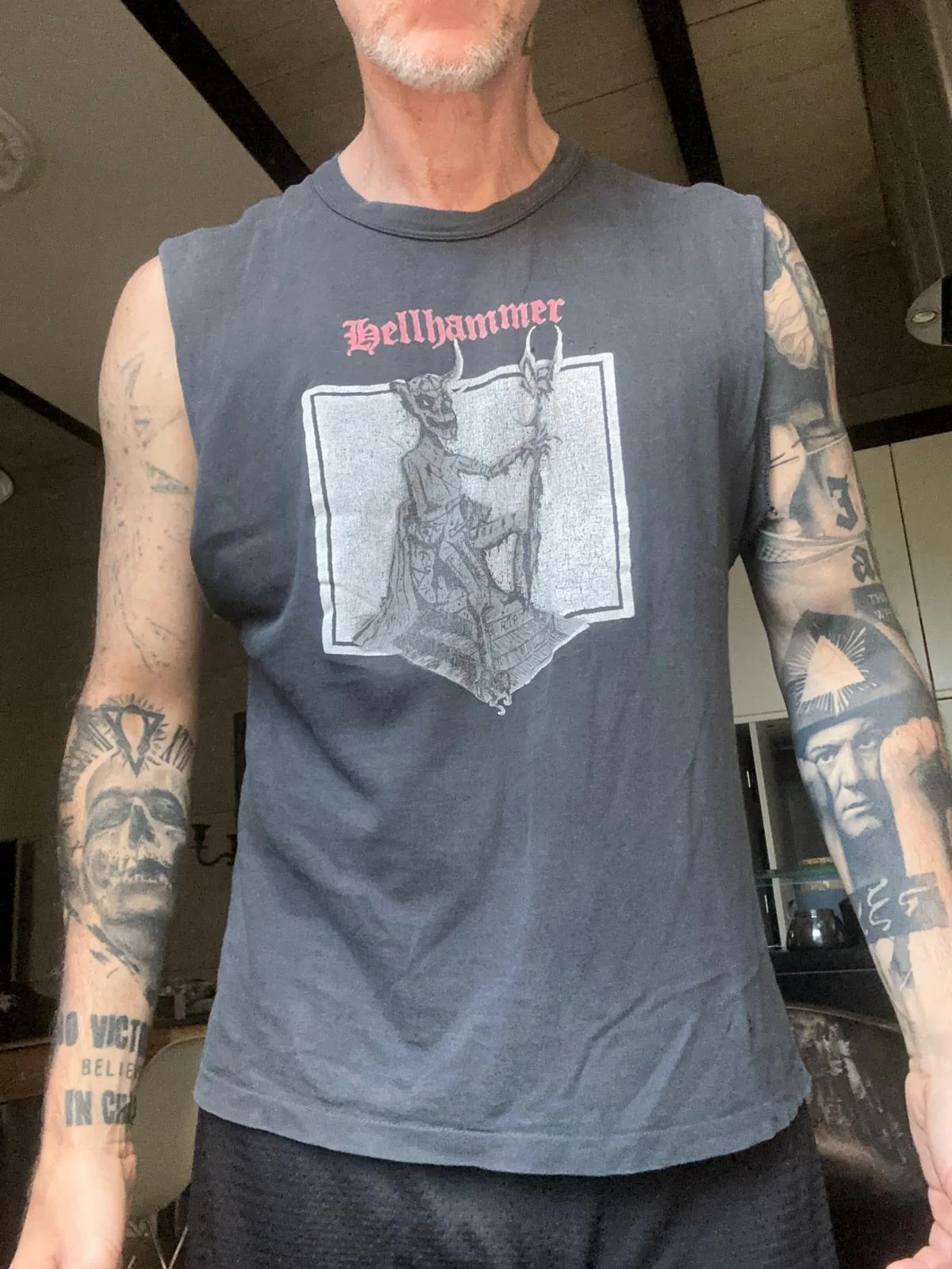 Vintage Hell – HELLHAMMER – Apocalyptic Raids (Cut Off) (Cut Off Shirt) - Image 2